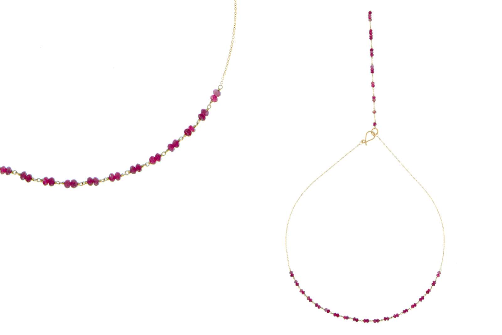 Tail Ruby Necklace 18 kt White Gold 