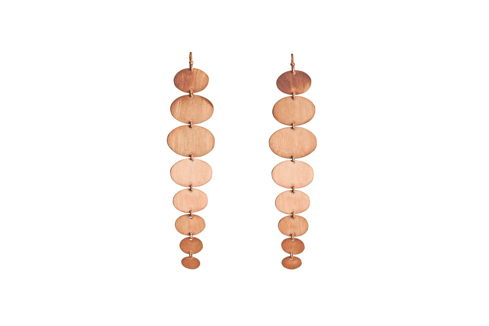 Rose Gold Oval Snake Earrings 